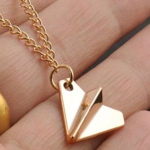 Paper airplane necklace
